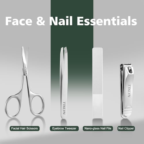 Manicure Kit for Women, Stainless Steel Nail Kit with PU Leather Case, Precision Pedicure Tools for Feet