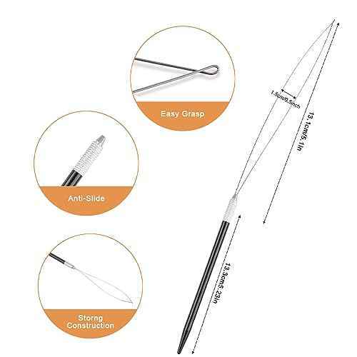 Hair Extension Tool Kit Stainless Steel Pliers Micro Beads Remover Hook Looper Hair Gripper Sectioning Clips Wefting Sewing Salon Barber Accessories (Gold)