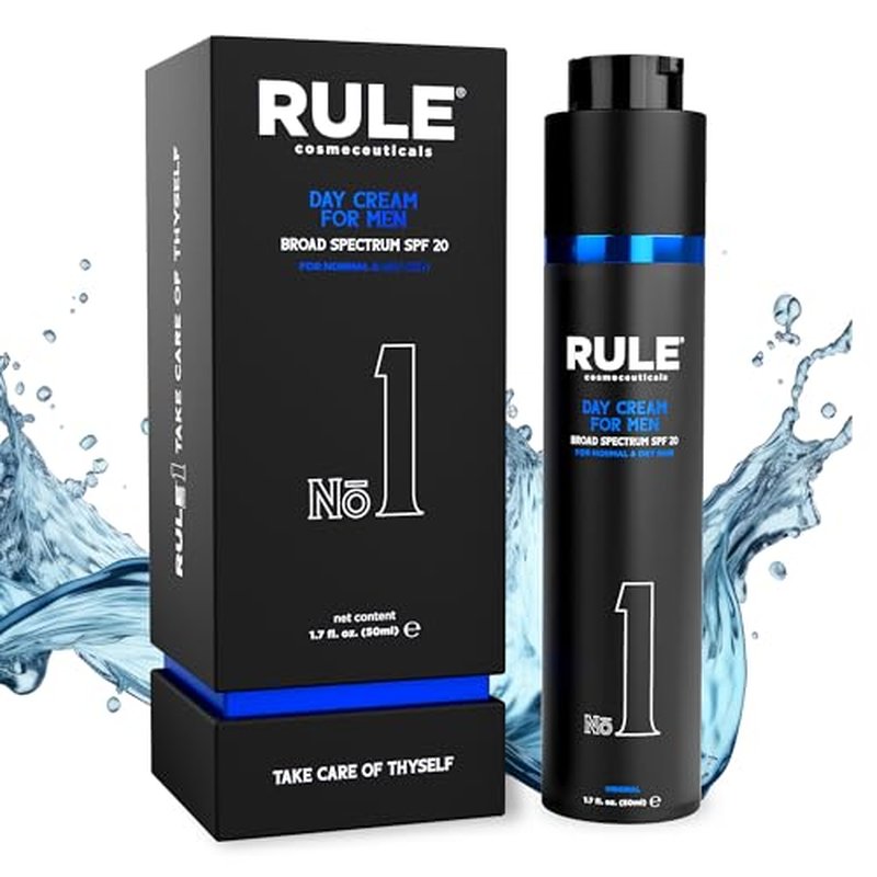 No.1 Day Cream for Men, 10-in-1 Anti-Aging Face Moisturizer to Reduce Wrinkles & Dryness, SPF 20, Collagen, Vitamins B, C & E - Normal & Dry Skin - Original, 50 mL