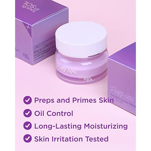 Touch in Sol Hydrating Face Moisturizer Gel Cream 1.76 oz. ? Plumped Up Lightweight Day and Night Cream with Hyaluronic Acid and Collagen - Pretty Filter Waterful Glow Cream