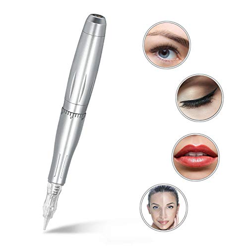 Eyebrow Tattoo Machine Pen - BIOMASER Profession Rotary Permanent Makeup Tattoo Pen Tattoo Gun Eyebrow Carving Kit for P300 with 3 Cartridge Needles for Eyeliner Lip Counter