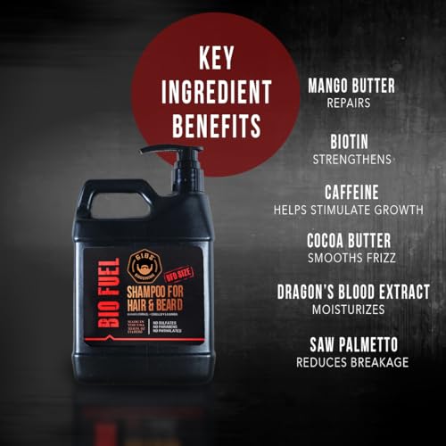 GIBS Bio Fuel Shampoo for Hair & Beard, Moisturizing & Nourishing, 1 Liter