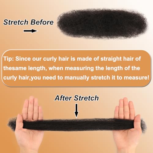 Afro Kinkys Bulk Human Hair for Braiding & Twists 12 Inch 50g/Pack, 1B Color Afro Kinkycurly Bundles Human Hair Suitable for Mini Twist, Micro Locs Extensions, Locs Repair & Various Hairstyles