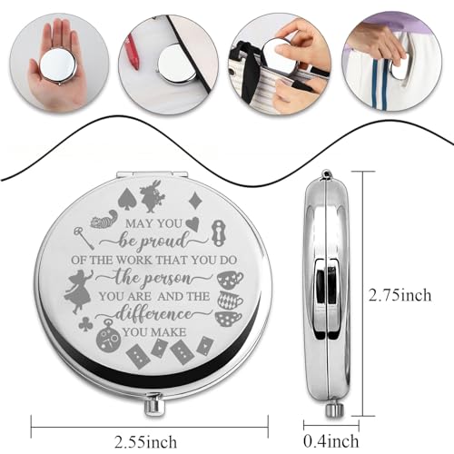 PLITI Princess Movie Inspired Gift Princess Fan Gift May You Be Proud of The Work That You Do Fairy Tale Compact Mirror (Be Proud ALIC CM)