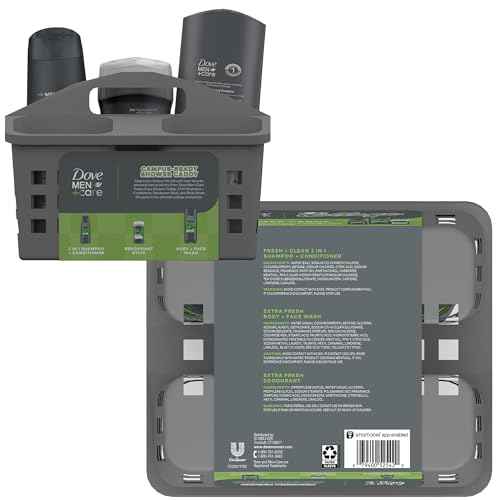 Dove Men+Care Shower Caddy College Gift Set ? Extra Fresh Body + Face Wash, Deodorant for Men + Fresh & Clean 2-in-1 Shampoo & Conditioner (4 Piece Set)