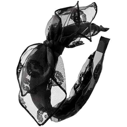Sacina Black Bow Headbands for Women, Gothic Hair 80s Accessories, Gothic Costume Accessories