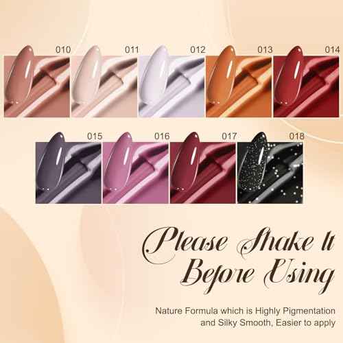 Lavender Violets 13pcs Gel Nail Polish Set ? 9 Gray Brown Skin Tone Neutral Beige Khaki Gel Polish Fall Winter Collection Christmas Nail Art Manicure DIY for Home Salon C600B