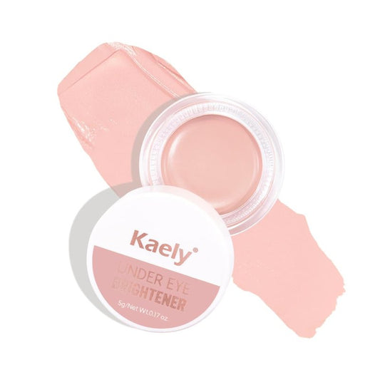 Kaely 2Pcs under Eye Brightener, Conceal Brighten Dark Circles, Color Correcting Pot Concealer for Dark Circles, corrector de ojeras, Waterproof, Vegan Makeup & Cruelty-Free, 05 Nude Pink Shimmer