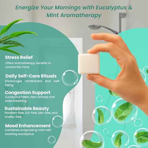REVIV Shower Steamers Aromatherapy ? 15 Long-Lasting Eucalyptus & Mint Shower Bombs for Stress Relief and Sinus Support ? Self Care Spa Gifts for Women & Men ? Christmas Stocking Stuffer