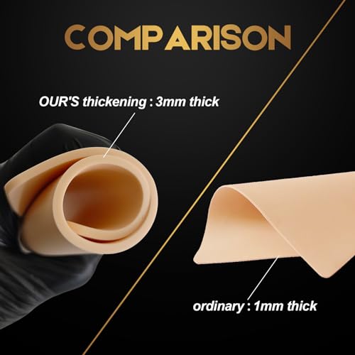 3MM Fake Skin and Transfer Paper Kit - Jconly 30pcs Tattoo Skin and Transfer Paper Kit Includes 10pcs Best Silicone Thick Skin Double Sided, 20Pcs Stencil Paper Tattoo Supplies Tattoo Kit
