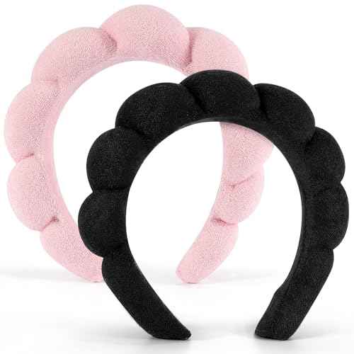 Chanaco Spa Headband and Wrist Bands for Women, Skincare HairBands Wrist Towels, Face Wash Hair Wraps Non Slip, Thick Facial Accessories for Makeup, Bath Shower Teen Girl Gifts Trendy Stuff
