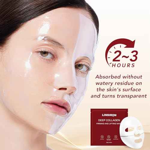 Bio-Collagen Face Masks, Deep Hydrating Sheet Overnight Face Mask, Facial Treatments and Masks for Women, Korean Skincare, Moisturizing and Firming for Girl, 24 Pack