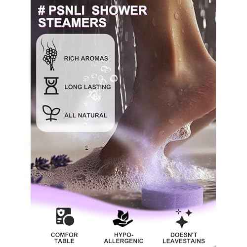 Shower Steamers ? 8 Scents (Lavender, Mint, Orange, Grapefruit, Eucalyptus Mint, Camellia, Baby Powder, Rose) Aromatherapy Relaxing Spa Gifts for Women, Stocking Stuffers, Christmas Gifts