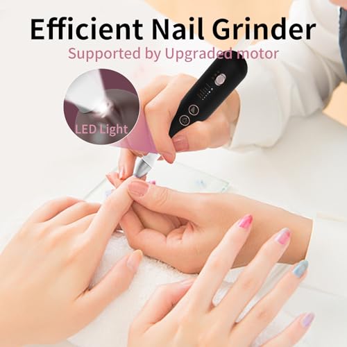 Professional Manicure Pedicure Kit, Cordless Electric Nail File Set, Rechargeable Pedicure Tools for feet, 5 Speeds Hand Foot Care Nail Drill for Thick Nail Toenail Cuticle Women Men Baby Pets