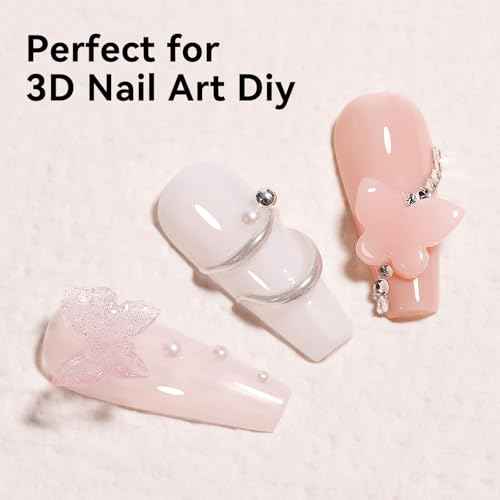 Solid Builder Gel for Nails 3PCS, 3D Hard Gel for Nail Art Sculpting Non-Stick Hand, Clear White Nude for Modeling, Sculpture, Nail Extension UV/Led Manicure DIY At Home 18g*3Colors
