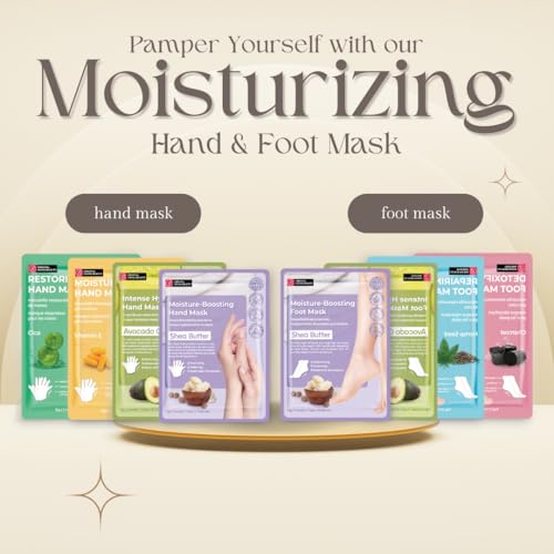 Innerest 24 Pairs Original Derma Beauty Hand Mask Bulk Moisturizing Hand Gloves for Dry Hands Nail Care Essential (Shea Butter)
