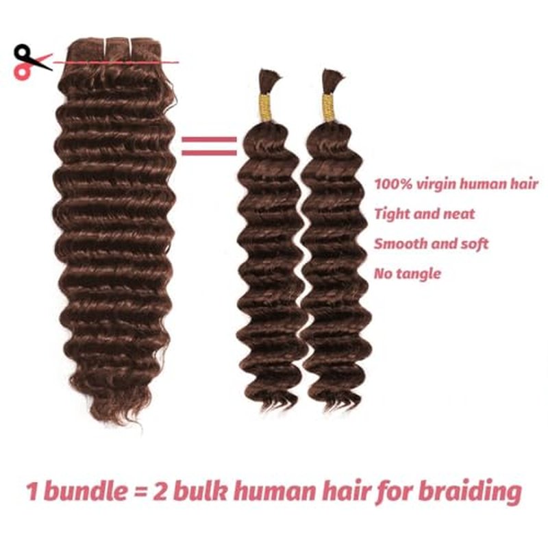 12A Deep Wave Bundles Human Hair 16 18 20 Inchs Brown Human Hair Bundles Deals 3 100% Brazilian Curly Deep Wave Extensions