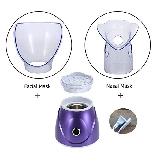 Hann Facial Steamer Professional Sinus Steam Inhaler Face Skin Moisturizer Facial Mask Sauna Spa Steamers with Aromatherapy Diffuser Humidifier Function (Purple)