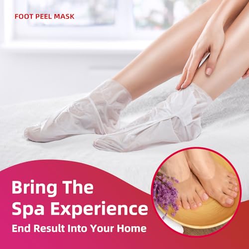 Foot Peel Mask for Dry, Rough Feet ? Exfoliating Foot Mask with Fruit Acids, Lavender & Urea ? Peeling Socks for Dead Skin & Cracked Heels ? Foot Care for Women & Men