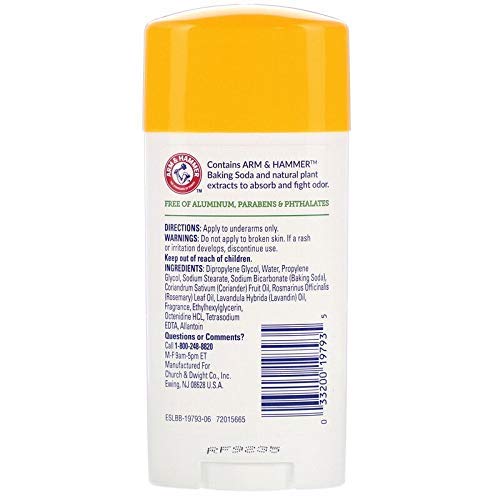 ARM & HAMMER Natural Deodorant - Fresh Scent, 2.50 oz | Pack of 10