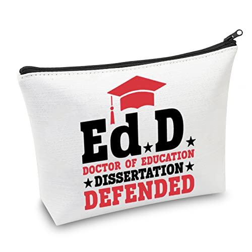 CMNIM EdD Gift Doctor Of Education Dissertation Defended Makeup Bag for Doctorate Graduation Gift for Her