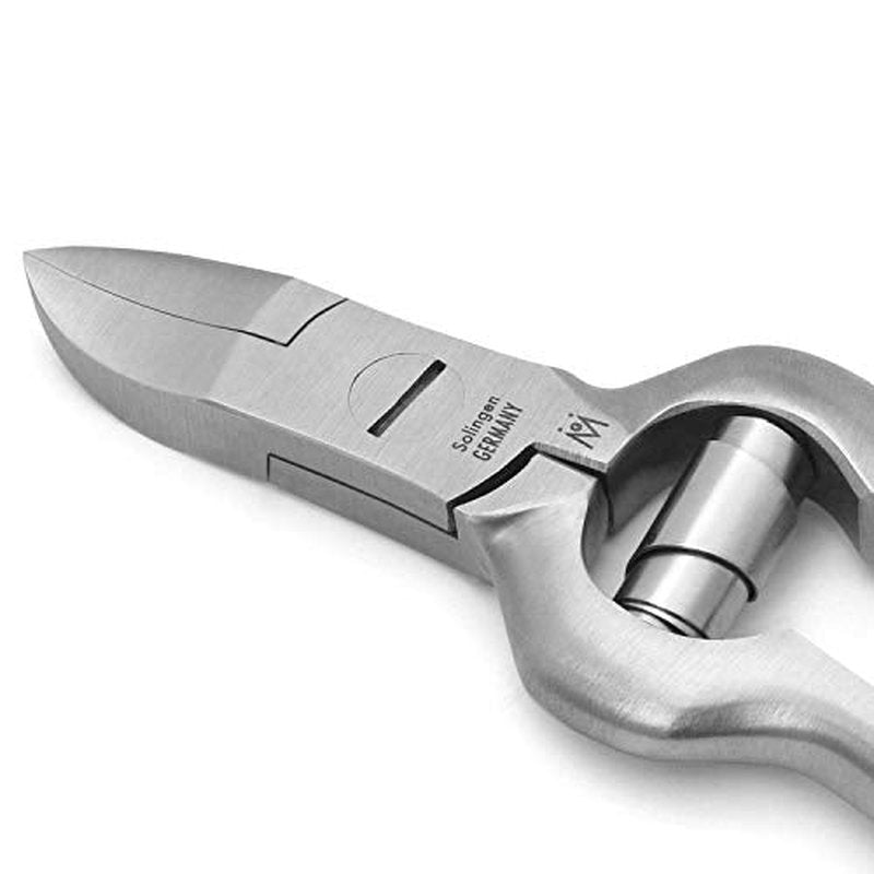 p125 - Pedicure Heavy Duty Toenails Nippers FINOX Surgical Steel Toe Nail Cutters German Stainless Barrel Spring Podiatry Clippers Tool in Leather GERmanikure Solingen