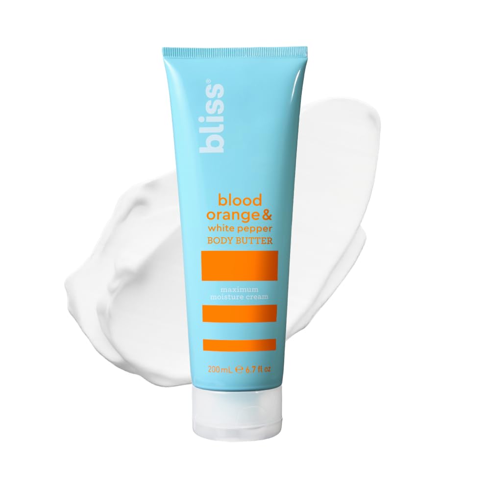 Bliss Body Butter - Blood Orange and White Pepper - Maximum Moisture Cream - 6.7 Fl Oz - Body Lotion for Dry Skin - Long-Lasting Moisturizer for Women & Men - Vegan and Cruelty-Free