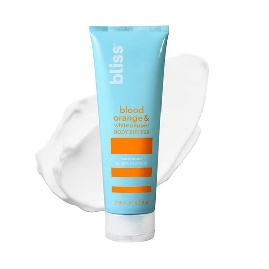 Bliss Body Butter - Blood Orange and White Pepper - Maximum Moisture Cream - 6.7 Fl Oz - Body Lotion for Dry Skin - Long-Lasting Moisturizer for Women & Men - Vegan and Cruelty-Free