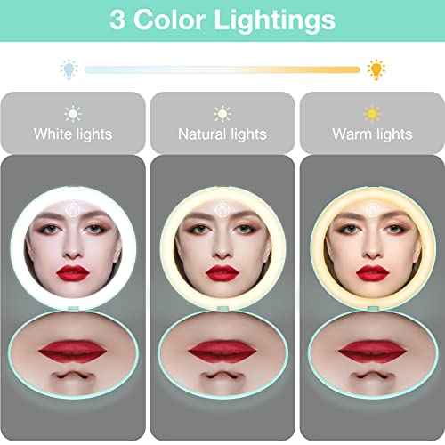 wobsion 10X Magnifying Tabletop Mirror, 4 Inch Round, Glass, ABS