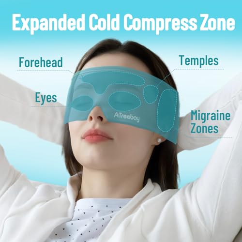 Cooling Eye Mask, Cold Eye Mask for Puffiness, Reusable Ice Eye Masks for Dark Circles And Puffy Eyes, Relieve Your Migraines and Headaches with Gel Eye Masks Therapy, Long-Lasting Comfort, Light Blue
