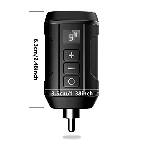 Tattoo Power Supply - Ambition Professional Mini Portable RCA Wireless Tattoo 1800mAh Lithium Battery Power Supply with LED Digital Display for Rotary Tattoo Pen Machine Gun
