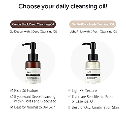 DearKlairs Cleansing Oil - Korean Makeup Remover with 6 Plant Oils | Vegan, Paraben-Free, 5.07 Fl Oz