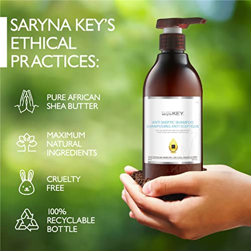 Saryna Key Anti-Skeptic Shampoo - Strengthening Treatment for Thin, Fine Hair Strength - Natural Shampoo with Shea Oil and Mint Oil - Hair Loss Prevention