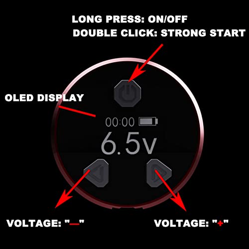 BRONC Max V12 Wireless Tattoo Machine Rotary Pen Coreless Motor 2,100mAh Battery Power (Adjustable 2.5 ¢¦ 4.0mm Stroke) Green