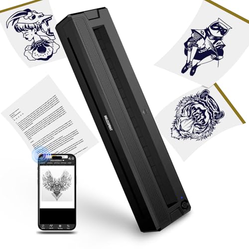 Tattoo Stencil Printer Machine for Tattooing, Portable Bluetooth Thermal Tattoo Transfer Printer for Tattoo Artists & Enthusiasts., Compatible with Android, iOS, Windows