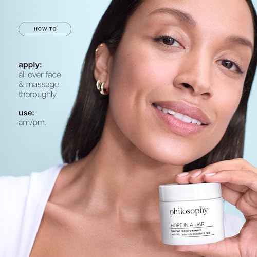 philosophy hope in a jar barrier restore cream – with ha+ complex, cica & ceramides – intensely hydrating moisturizer for dry, sensitive skin – repairs & soothes