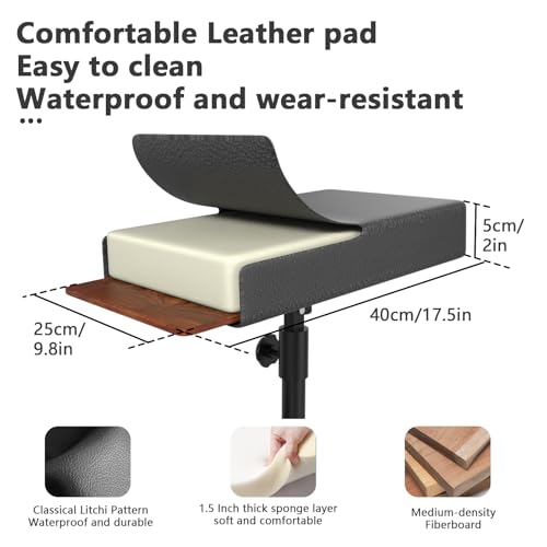 ZHOOGE Tattoo Armrest Stand H Base with Tray Adjustable Height for Studio Tattoo Supply