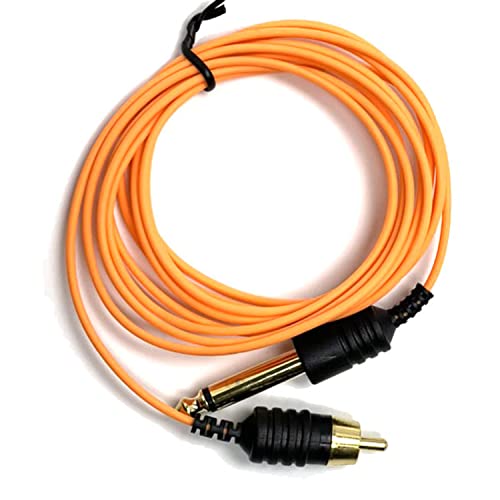 ELEMENT TATTOO SUPPLY - Tattoo RCA Cord Orange Lightweight 6 Ft Ultra Thin Flexible Cable for Tattoo Machines