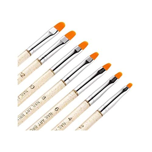 7Pcs Uv Gel Nail Brush, Poly Extension Gel Brush, Nail Art Tips Builder Painting Pen Set(No.2/4/6/8/10/12/14)