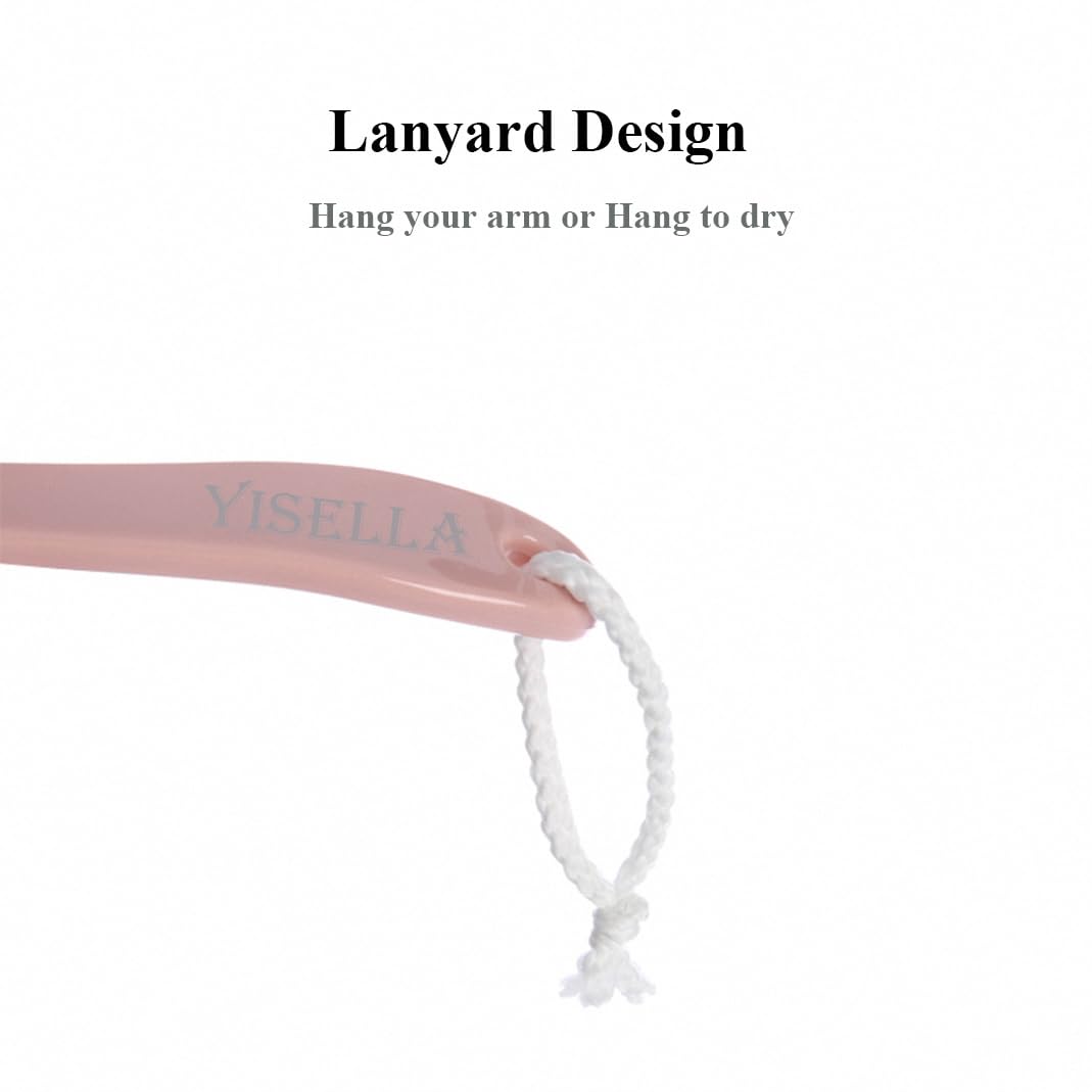 Back Brush Long Handle for Shower Sponges for Women,Back Shower Scrubber Loofah On A Stick Lufa with Long Handle