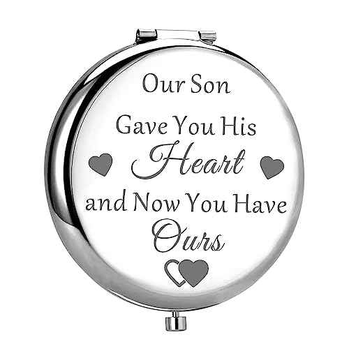 MYOSPARK Daughter in Law Compact Makeup Mirror Bride to Be Wedding Day Keepsake Gift from Mother in Law