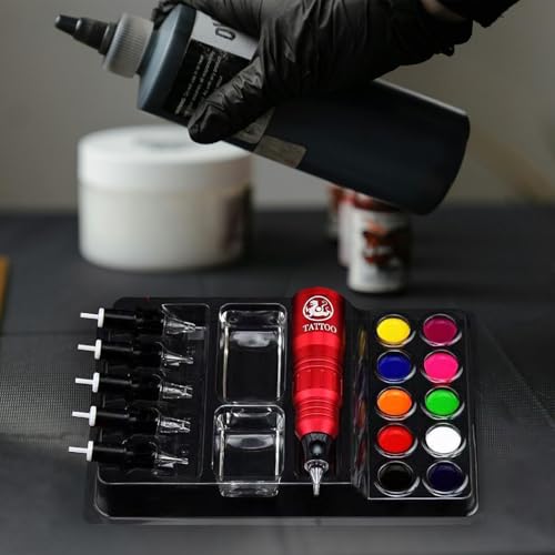 25PCS Disposable Tattoo Cartridge Needle Tray Plastic Tattoo Ink Cup Holder