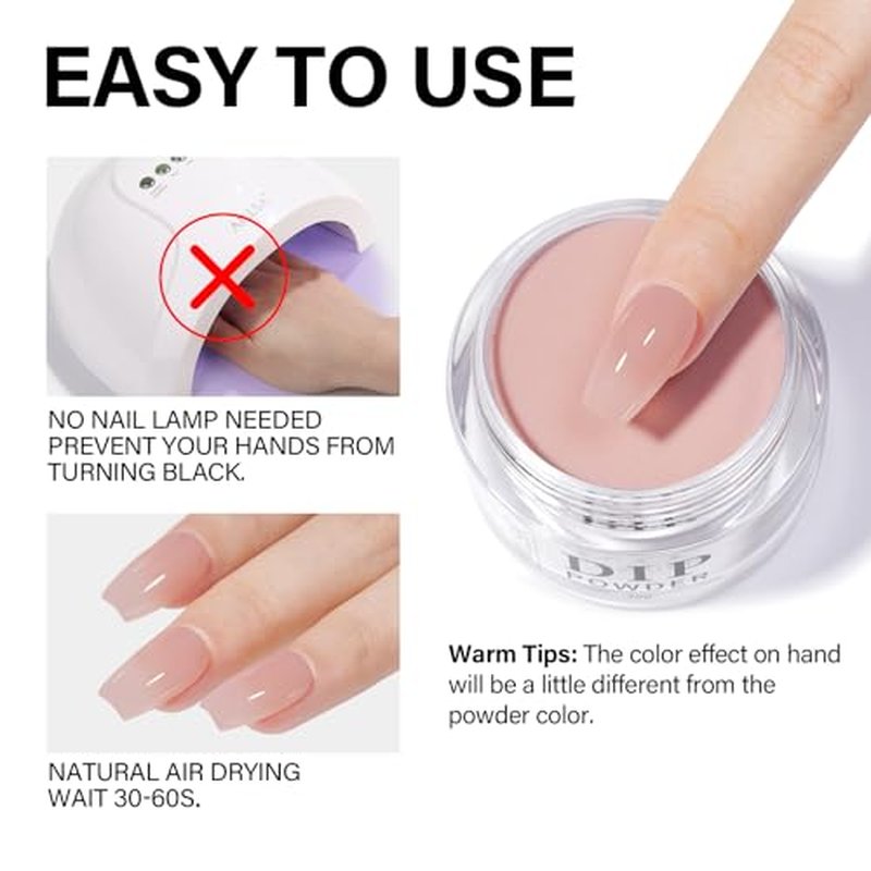 AILLSA Salmon Pink Dip Powder Nail Dipping Powder Jelly Nude Translucent DIY Manicure Salon at Home Easy to Use for Valentine's Day Gift (1 Oz)
