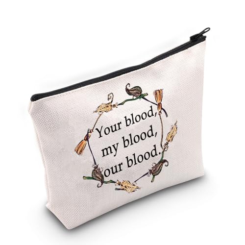 WCGXKO Magic Movie Quote Gift Halloween Witches Gift Witchy Movie Fan Zipper Pouch Makeup Bag (Your Blood)