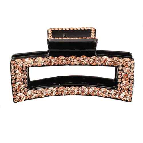 Rhinestone Hair Claw Clips, 2 Pack Exquisite Crystal Jaw Clips Nonslip Hair Clips for Thick Long Hair, Fashion Hair Clamp Accessories for Women Ladies Strong Hold Hair Barrette for Hair Styling