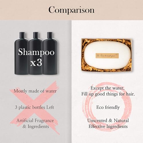 mimosu Hair Growth Shampoo Bar, Fermented Rice Water 2-in-1 Shampoo & Conditioner, 5oz, Unscented, pH Balanced, Solid Bar for Oily Hair, Korean Hair Care