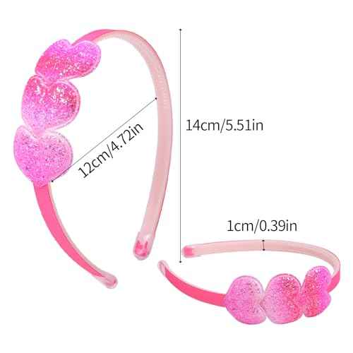 Fishdown Girls Glitter Headbands Toddler Sequin Head Bands with Teeth Non-slip Glitter Headband Hairband for Girls and Kids(8Pcs)