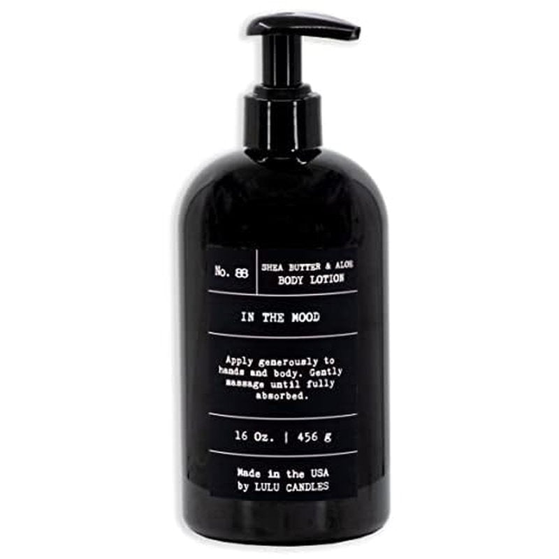 Lulu Candles | In The Mood- Musky Amber & Rose | Moisturizing Body Lotion | Soothing Shea Butter & Aloe | Gentle Lotion Nourishes Dry Skin With Moisture, No Paraben, Dye Free, Non-Greasy - 16 Fl. Oz.