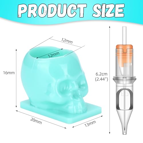 ATOMUS 40pcs Tattoo Cartridge Needles with 20pcs Silicone Ink Cups Size #10 RL RS RM Round Liner Tattoo Needles for Tattoo Gun Pen Liner Pattern (3RS+5RS+7RS+9RS)