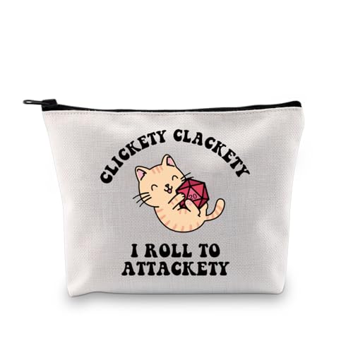 Role Playing Games Gift Cat Dice DandD Storage Accessories Bag Gift for RPG DanND Game Players (Attackety Bag)